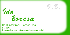 ida borcsa business card